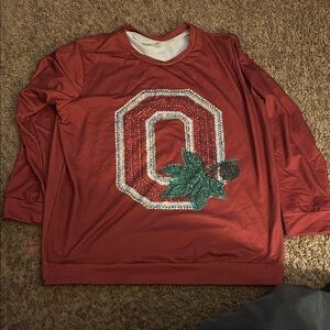 Red Lightweight long sleeve Ohio State shirt